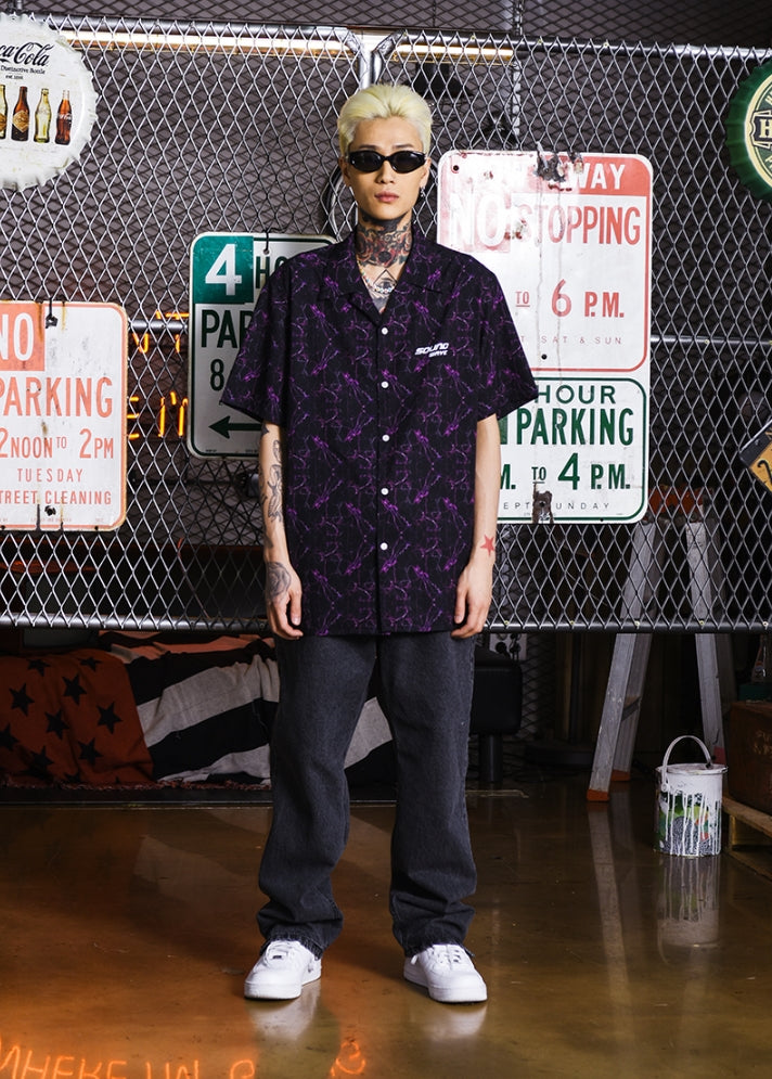 シディスコンマ(SHETHISCOMMA) SOUND WAVE SHIRTS(PURPLE)