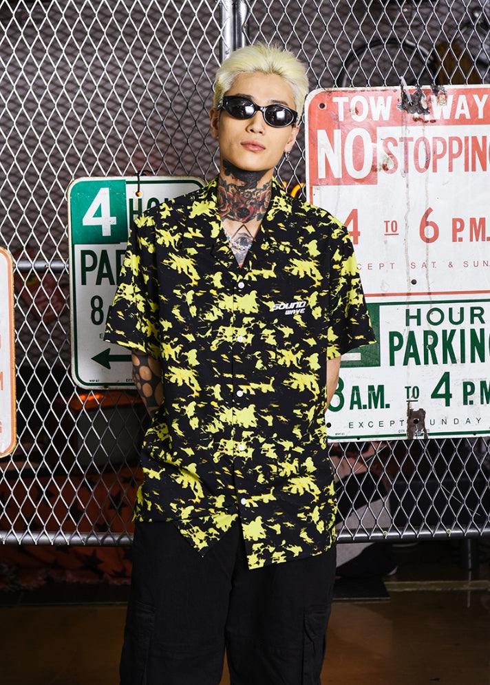 シディスコンマ(SHETHISCOMMA) SOUND WAVE SHIRTS(YELLOW)