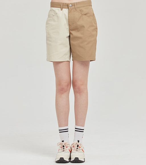 ROMANTIC CROWN(ロマンティック クラウン) TONE ON TONE COTTON SHORTS_BEIGE