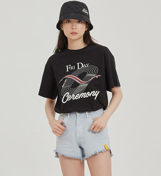 ROMANTIC CROWN(ロマンティック クラウン) TRACK AND FIELD TEE_BLACK