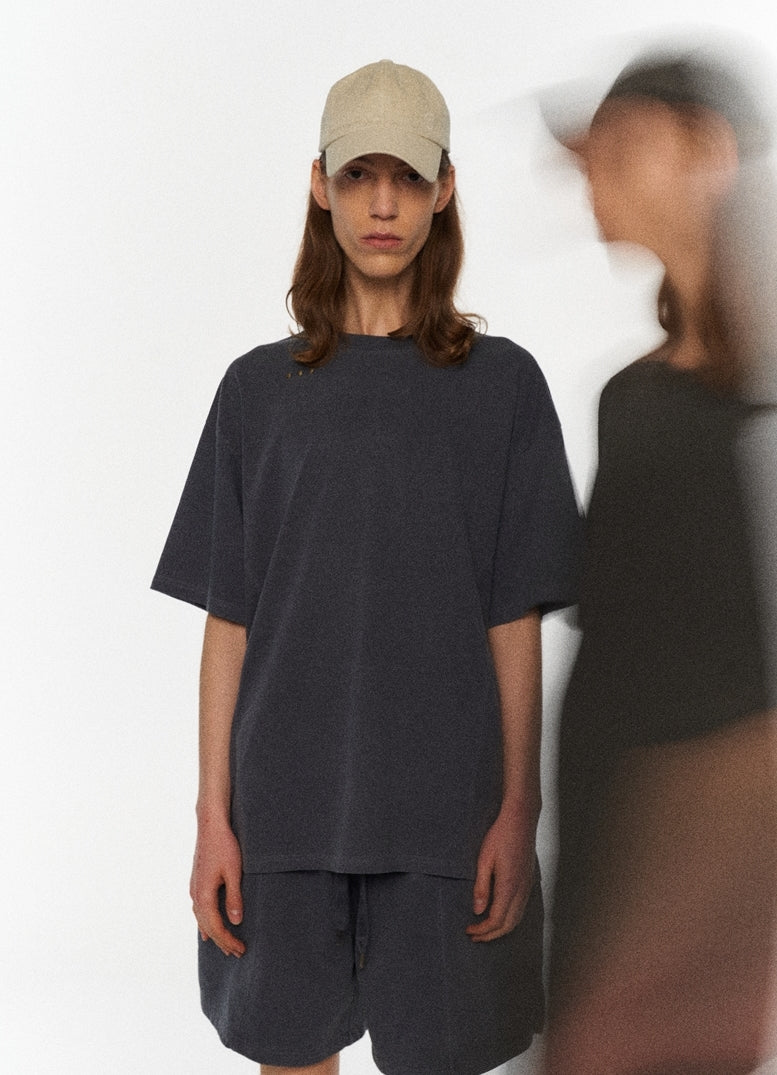 オベルー(OVERR) 20SU PIGMENT NAVY SIDE DETAIL T-SHIRTS
