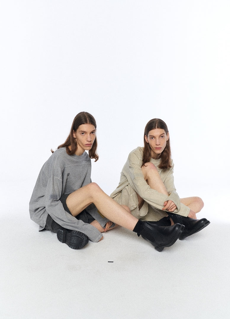 オベルー(OVERR) 20SU VELCRO PIGMENT GRAY L/S T-SHIRTS