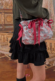 オクトーバーサード(Oct.3) Jacquard Ribbon Shoulder Bag [Pink]