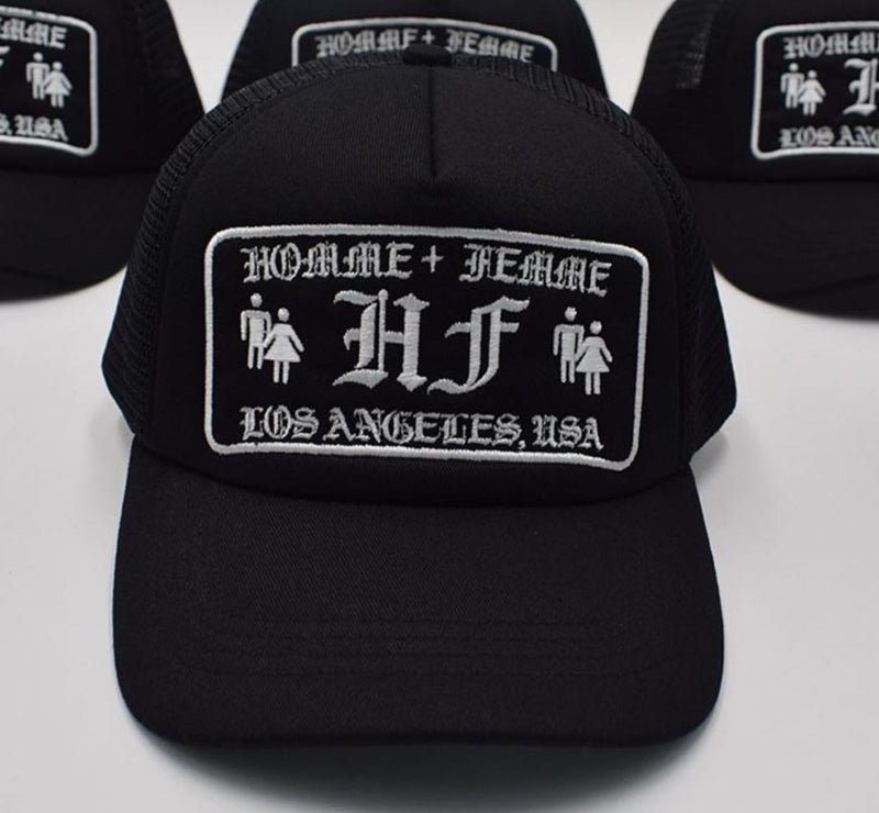 HOMME PLUS FAMME (オムファム)  OLD ENGLISH LOGO HAT BLACK