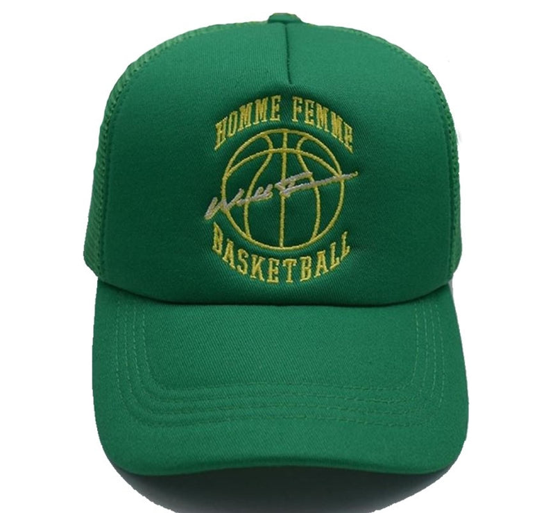 HOMME PLUS FAMME (オムファム) VINTAGE BASKETBALL TRUCKER HAT GREEN