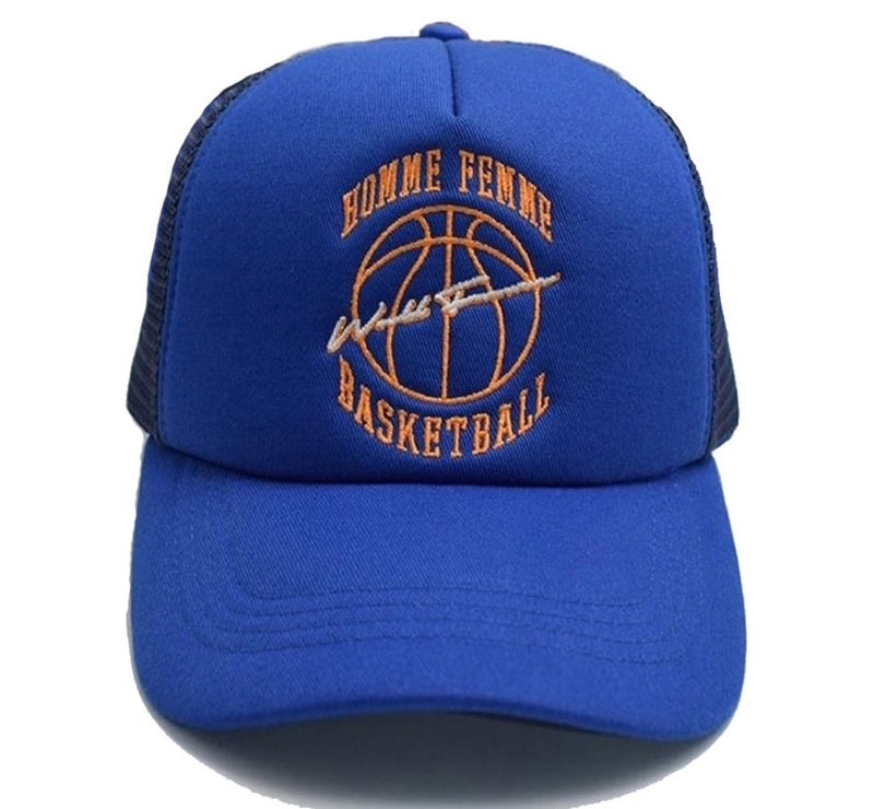 HOMME PLUS FAMME (オムファム) VINTAGE BASKETBALL TRUCKER HAT ROYAL