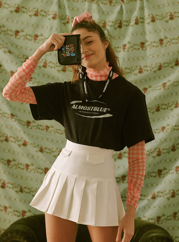 オルモストブルー(Almost Blue) GLITTER LOGO T SHIRT