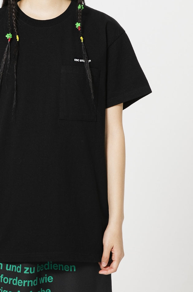 イーエスシースタジオ(ESC STUDIO)  Back slit t-shirt(black)