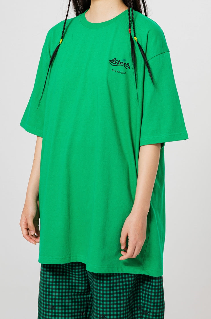 イーエスシースタジオ(ESC STUDIO)  Bsteps back printing t-shirt (green)