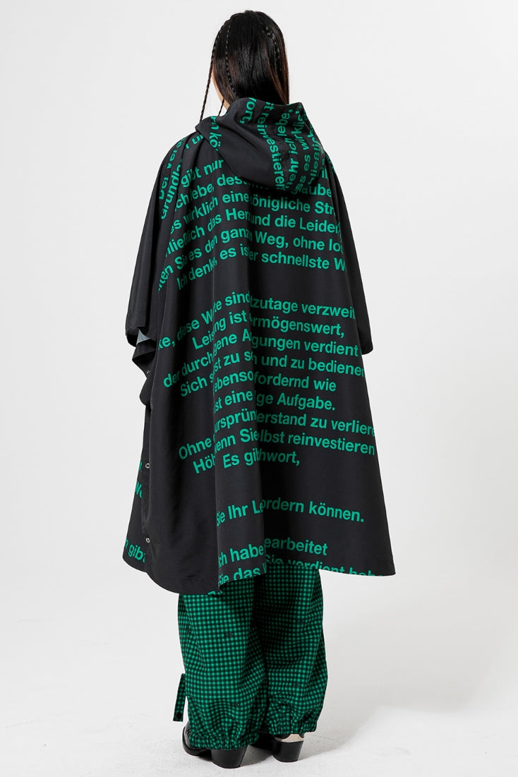 イーエスシースタジオ(ESC STUDIO)  Lettering poncho (black)