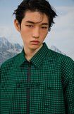 イーエスシースタジオ(ESC STUDIO)  Check printing shirt (green)