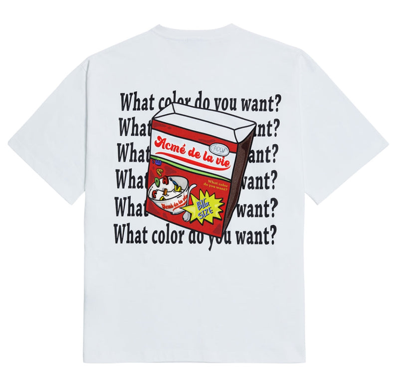 アクメドラビ(acme' de la vie) CEREALS LOGO SHORT SLEEVE T-SHIRT WHITE