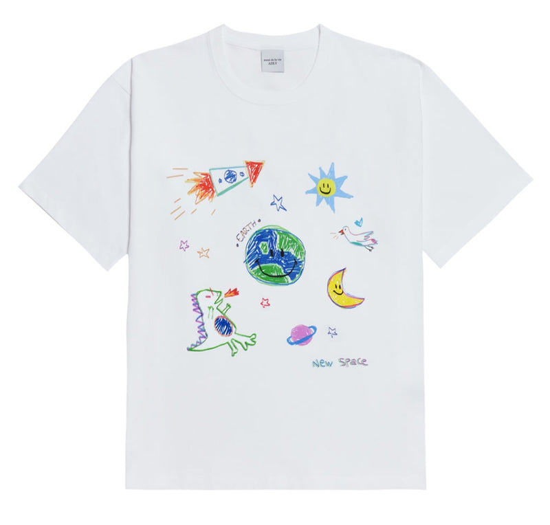 アクメドラビ(acme' de la vie) CRAYON LOGO SHORT SLEEVE T-SHIRT WHITE