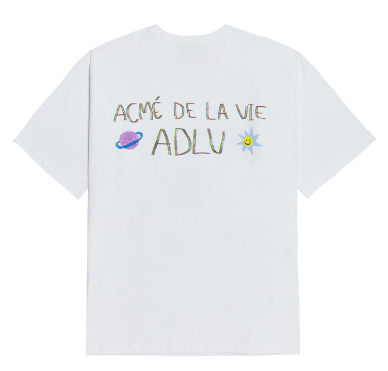 アクメドラビ(acme' de la vie) CRAYON LOGO SHORT SLEEVE T-SHIRT WHITE