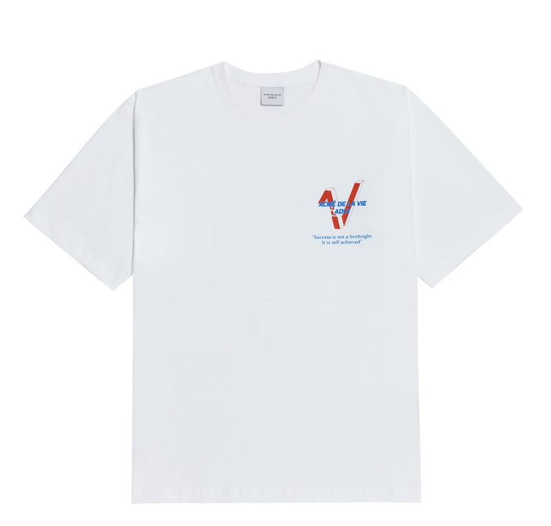 アクメドラビ(acme' de la vie) SUCCESS V LOGO SHORT SLEEVE T-SHIRT WHITE