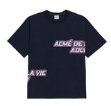 アクメドラビ(acme' de la vie) OUTLINE V LOGO SHORT SLEEVE T-SHIRT NAVY