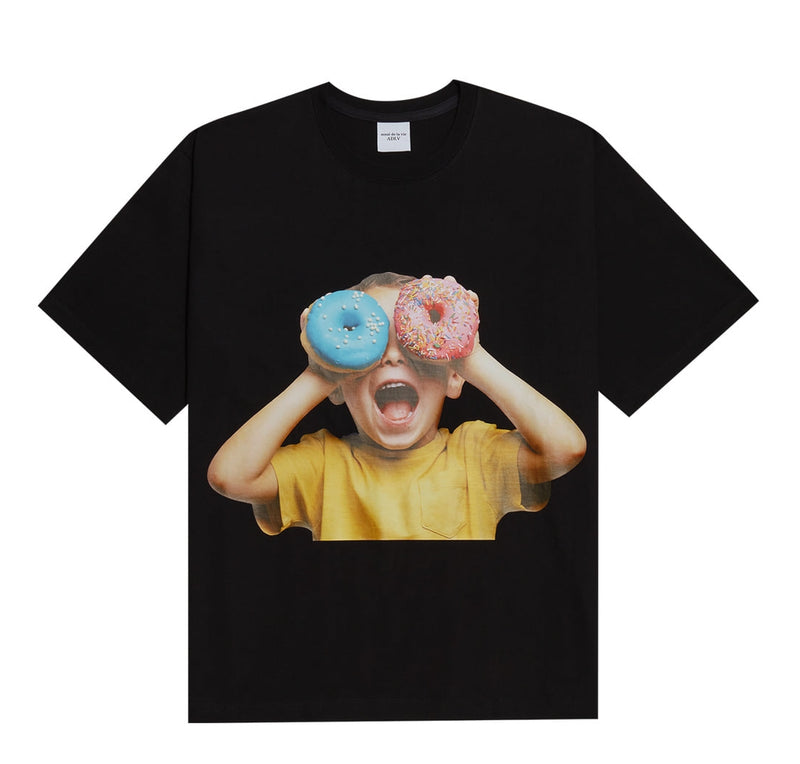 アクメドラビ(acme' de la vie)  ADLV BABY FACE SHORT SLEEVE T-SHIRT BLACK DONUTS 5
