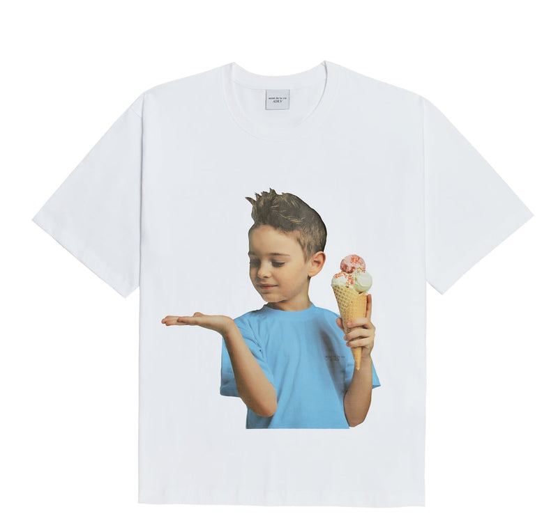 アクメドラビ(acme' de la vie)  ADLV BABY FACE SHORT SLEEVE T-SHIRT WHITE ICE CREAM