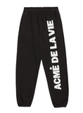 アクメドラビ(acme' de la vie) BIG LOGO EMBO PANTS FOR MEN BLACK