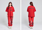 アクメドラビ(acme' de la vie) BIG LOGO EMBO PANTS FOR WOMEN LIGHT RED