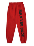 アクメドラビ(acme' de la vie) BIG LOGO EMBO PANTS FOR WOMEN LIGHT RED