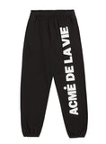 アクメドラビ(acme' de la vie) BIG LOGO EMBO PANTS FOR WOMEN BLACK