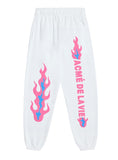 アクメドラビ(acme' de la vie) FLAME LOGO EMBO PANTS FOR MEN WHITE