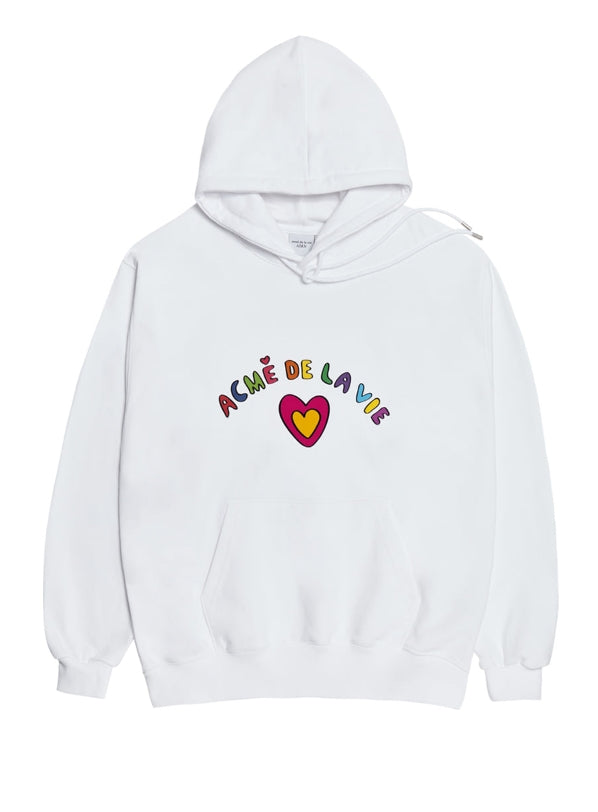 アクメドラビ(acme' de la vie) RAINBOW HEART LOGO HOODIE WHITE