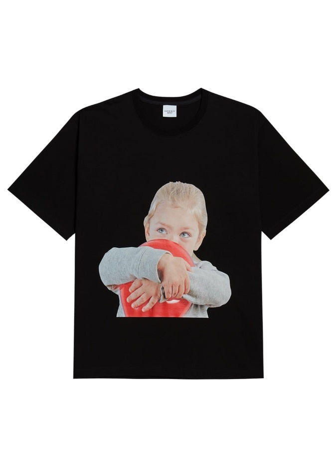 アクメドラビ(acme' de la vie) ADLV BABY FACE SHORT SLEEVE T-SHIRT BLACK BALLOON