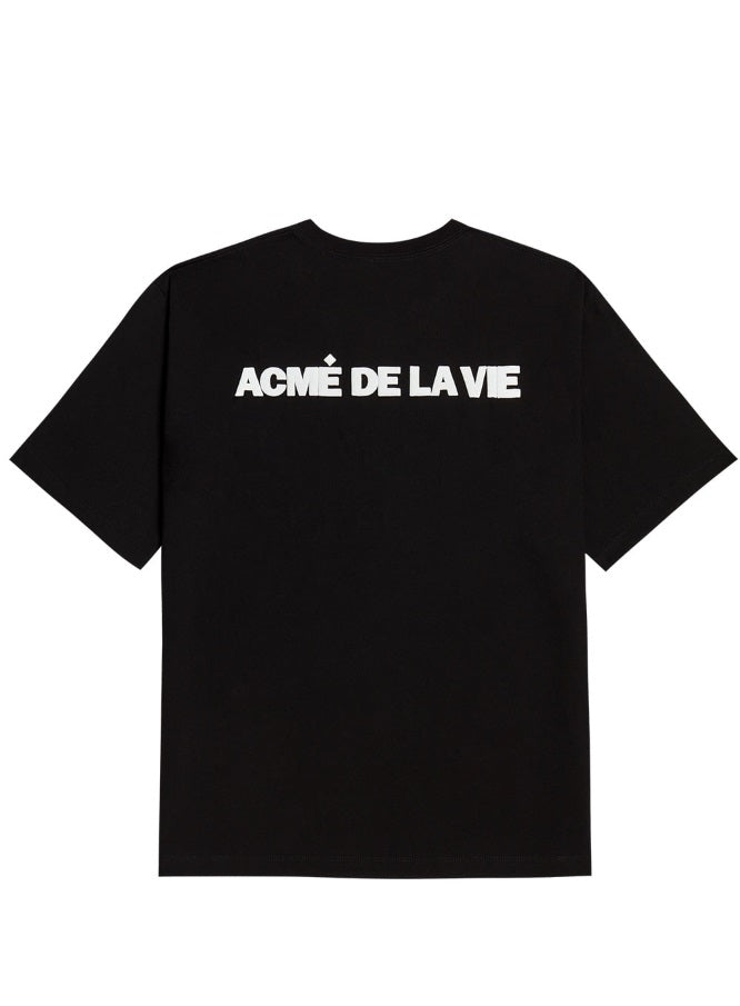 アクメドラビ(acme' de la vie) BIG LOGO EMBO SHORT SLEEVE T-SHIRT BLACK