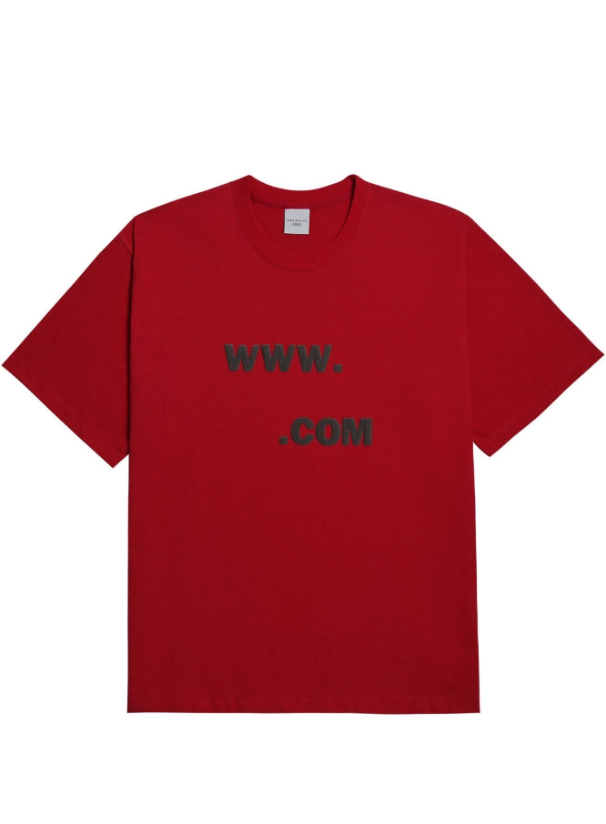 アクメドラビ(acme' de la vie) BIG LOGO EMBO SHORT SLEEVE T-SHIRT DARK RED