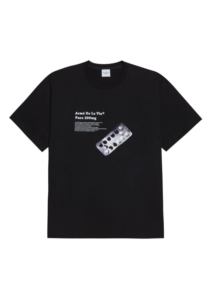 アクメドラビ(acme' de la vie)  TABLET SHORT SLEEVE T-SHIRT BLACK