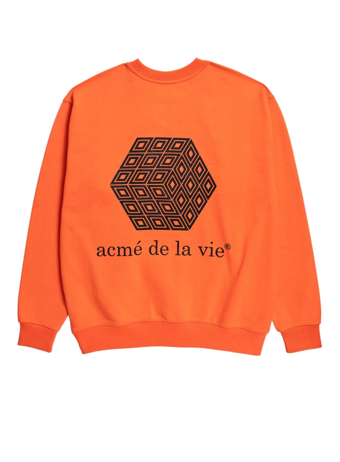 アクメドラビ(acme' de la vie) ADLV CUBE SYMBOL SWEATSHIRT ORANGE