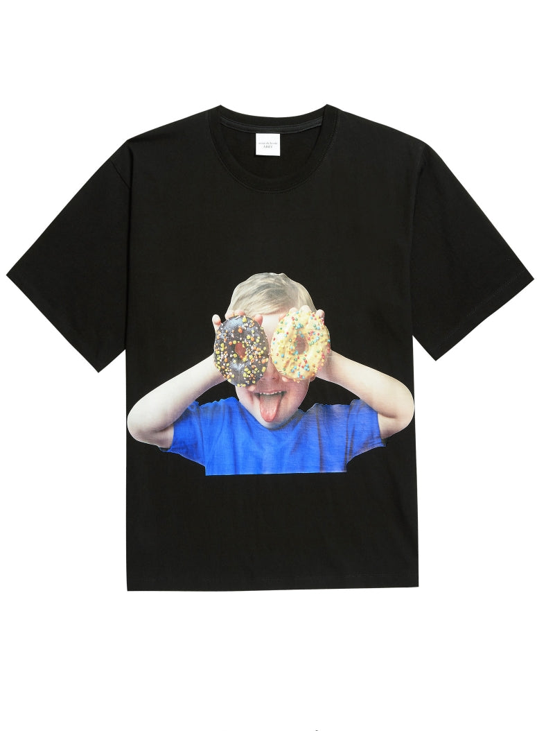 アクメドラビ(acme' de la vie) ADLV BABY FACE SHORT SLEEVE T-SHIRT BLACK DONUTS 2