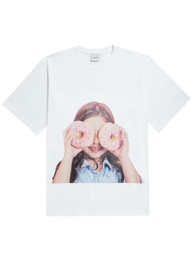 アクメドラビ(acme' de la vie) ADLV BABY FACE SHORT SLEEVE T-SHIRT WHITE DONUTS 3