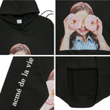 アクメドラビ(acme' de la vie) ADLV BABY FACE HOODIE BLACK DONUT 3