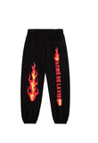 アクメドラビ(acme' de la vie)FLAME LOGO EMBO PANTS FOR MEN BLACK