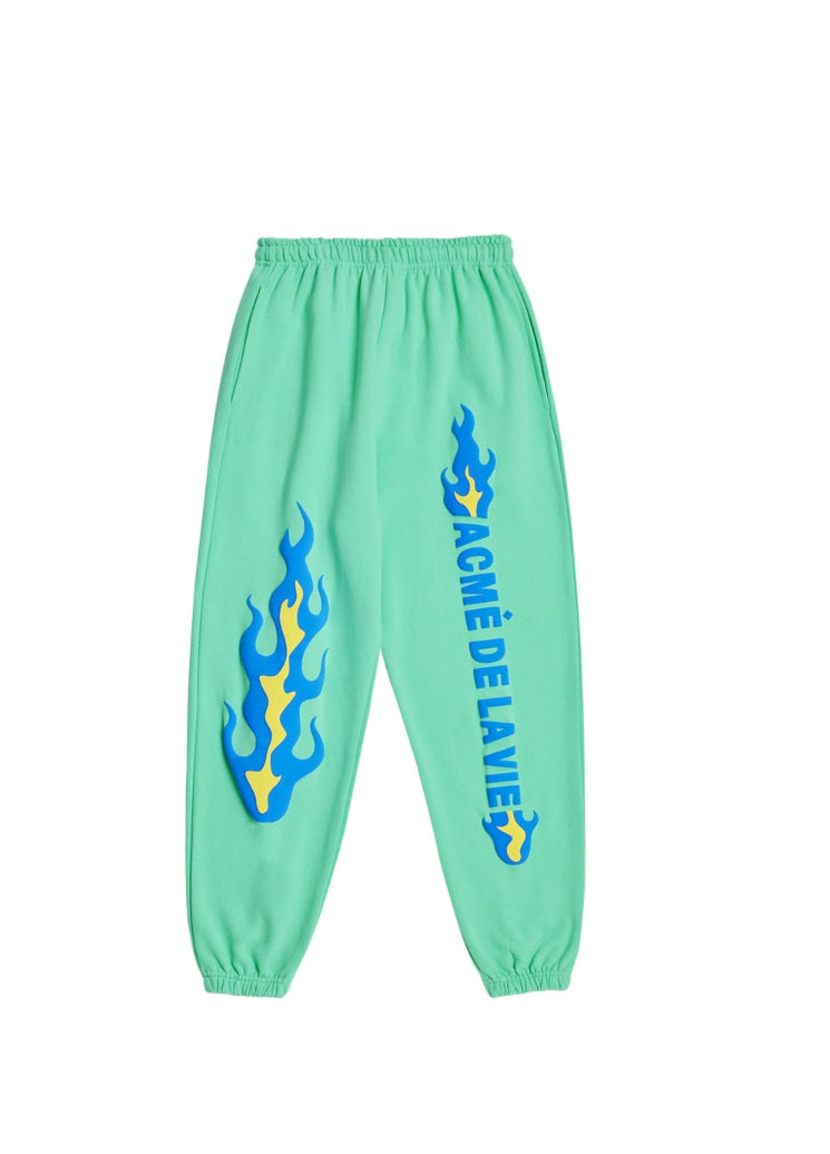 アクメドラビ(acme' de la vie) FLAME LOGO EMBO PANTS FOR WOMEN GREEN