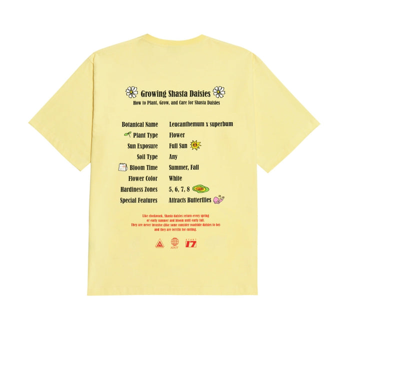 アクメドラビ(acme' de la vie) DAISY SHORT SLEEVE T-SHIRT LIGHT YELLOW