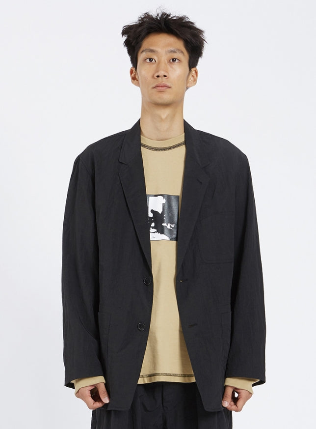 NOMANUAL(ノーマニュアル) NYLON SET-UP JACKET - BLACK