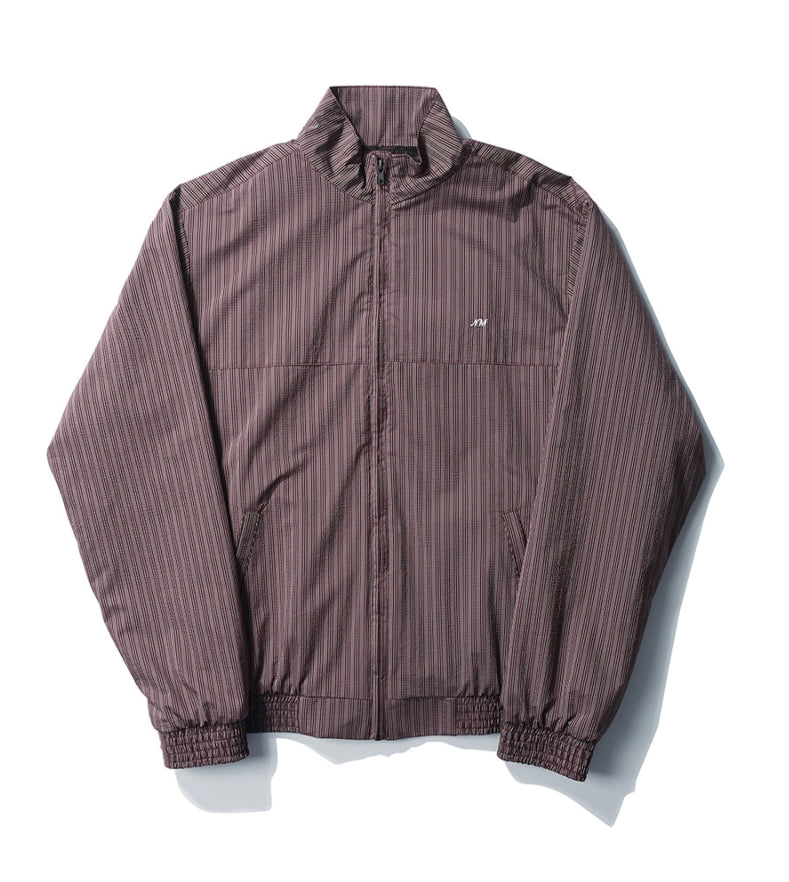 NOMANUAL(ノーマニュアル) STRIPED BLOUSON JACKET - WINE