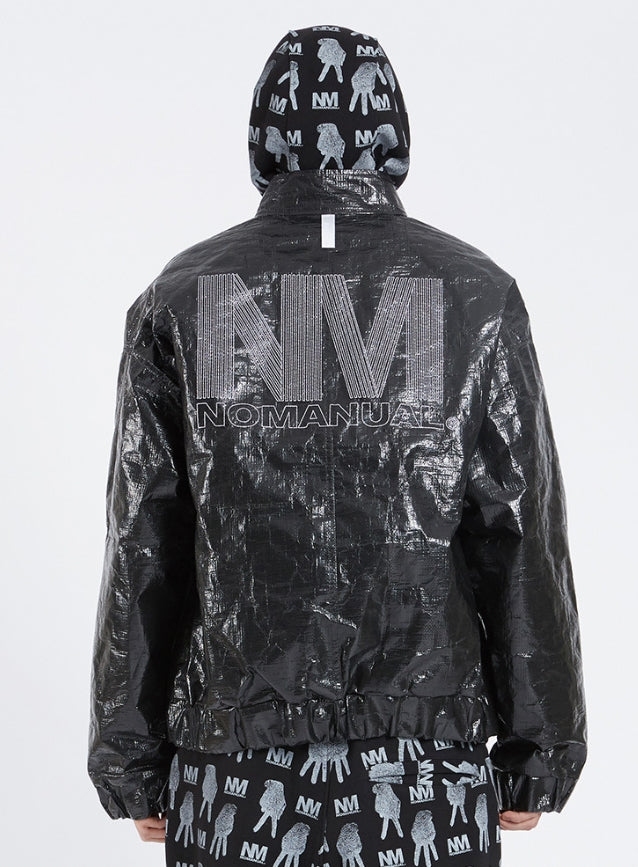 NOMANUAL(ノーマニュアル) PU JACKET - BLACK