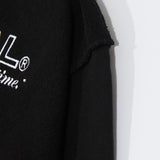 NOMANUAL(ノーマニュアル) REVERSED SLOGAN SWEAT SHIRT - BLACK