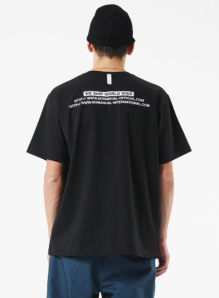 NOMANUAL(ノーマニュアル) BUY NOMANUAL T-SHIRT - BLACK