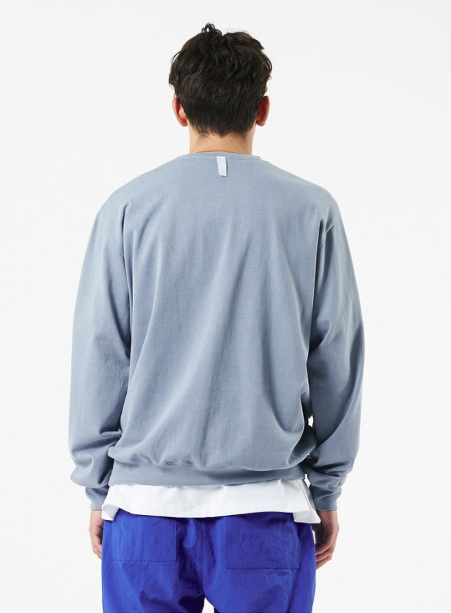 NOMANUAL(ノーマニュアル) TOOLS LONG SLEEVE TEE - BLUE GRAY