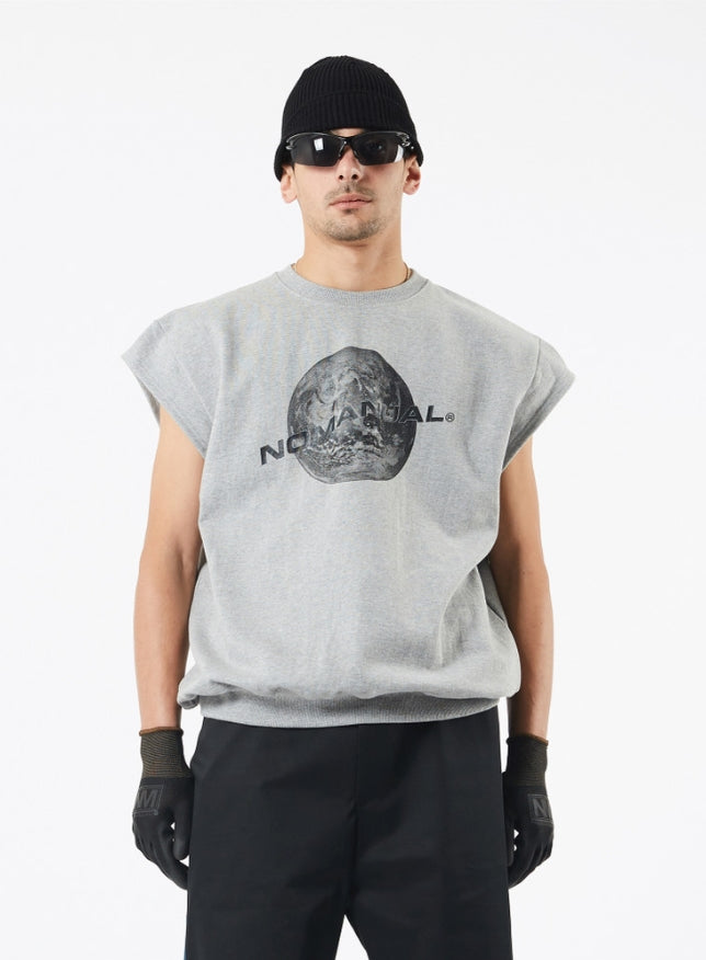 NOMANUAL(ノーマニュアル) NM SLEEVELESS SWEATSHIRT - MELANGE