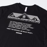 NOMANUAL(ノーマニュアル) NM CONSTRUCTION T-SHIRT - BLACK