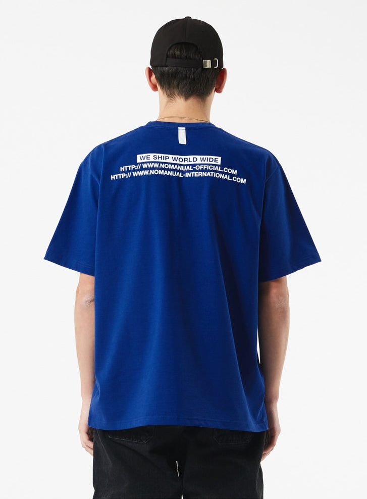 NOMANUAL(ノーマニュアル) NM INDUSTRIES T-SHIRT - BLUE