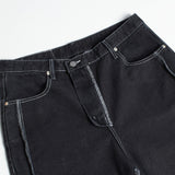 NOMANUAL(ノーマニュアル) 19 REVERSED DENIM PANTS - BLACK