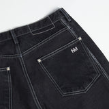 NOMANUAL(ノーマニュアル) 19 REVERSED DENIM PANTS - BLACK